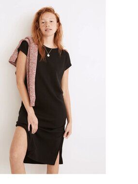 Madewell Ribbed Shoulder Tee Dress, Size S